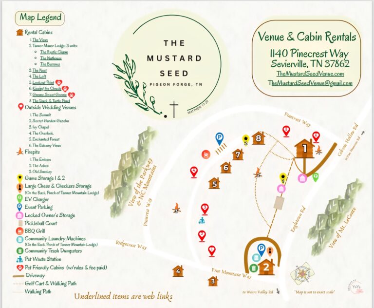 Map of The Mustard Seed Venue & Cabins property